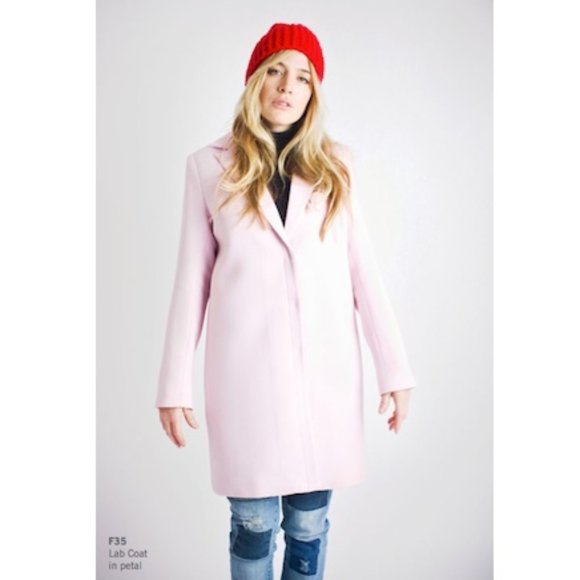 Smythe Lab Coat / Size 2 / Petal Pink Long Wool Blend - Picture 4 of 11